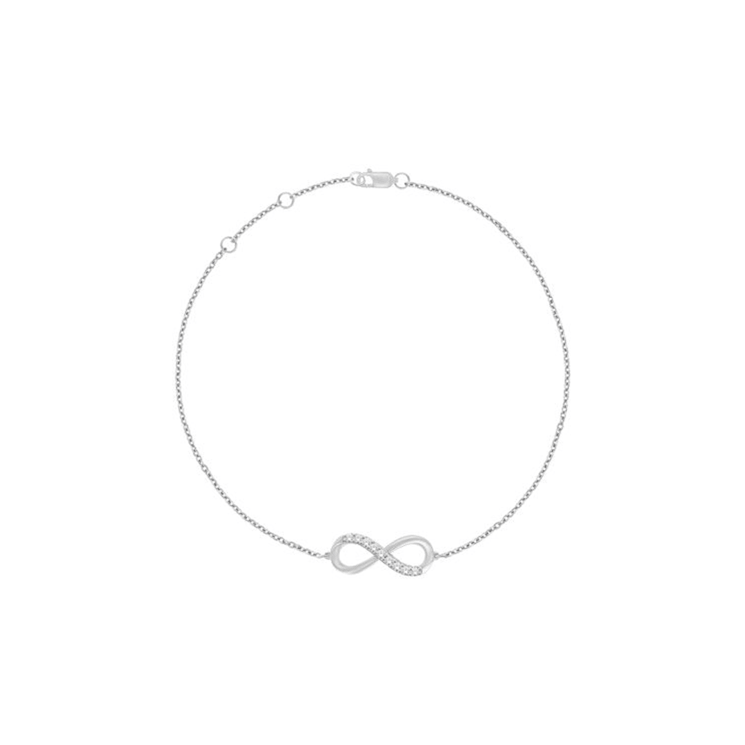 10K White Gold Diamond Infinity Bracelet