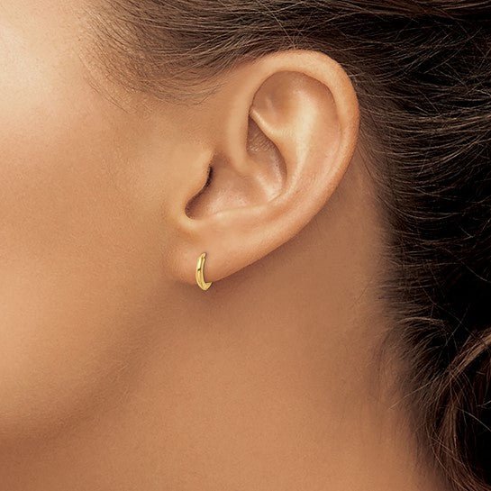 10K Yellow Gold Polished Wide Huggie Hoop Earrings - Hoop Earrings - Design Jewellers Edmonton