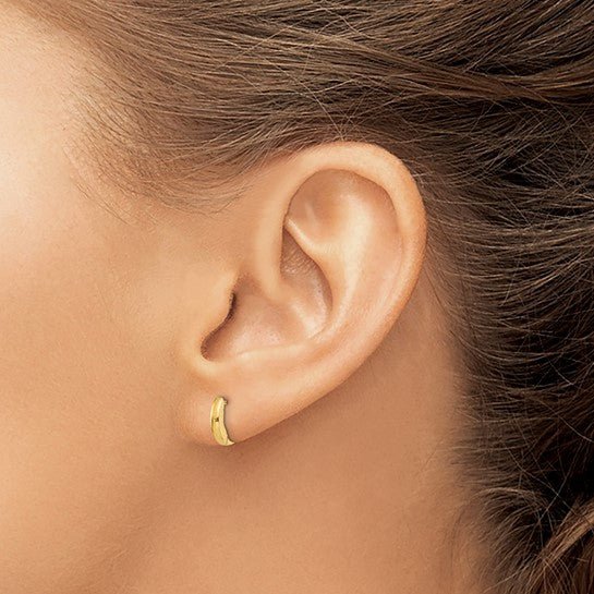 10K Yellow Gold Polished Wide Huggie Hoop Earrings - Hoop Earrings - Design Jewellers Edmonton
