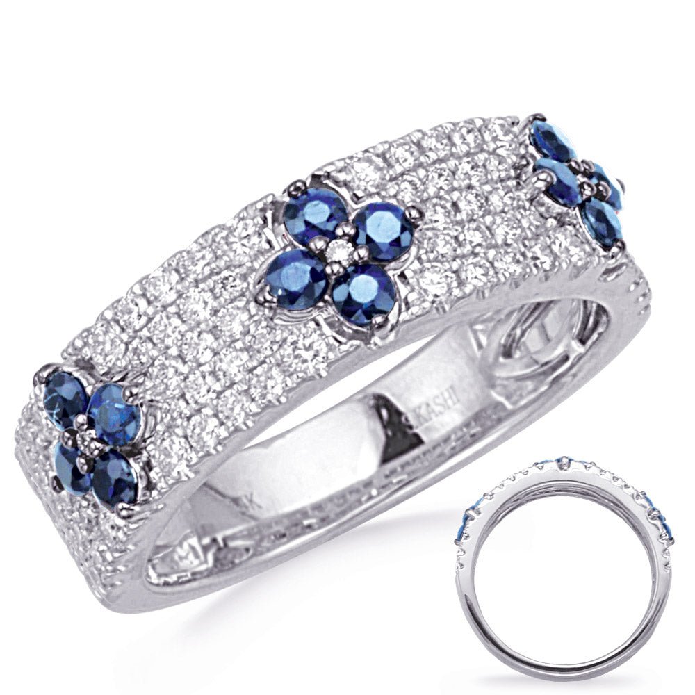 1.10 ctw. WHITE GOLD SAPPHIRE & DIAMOND RING