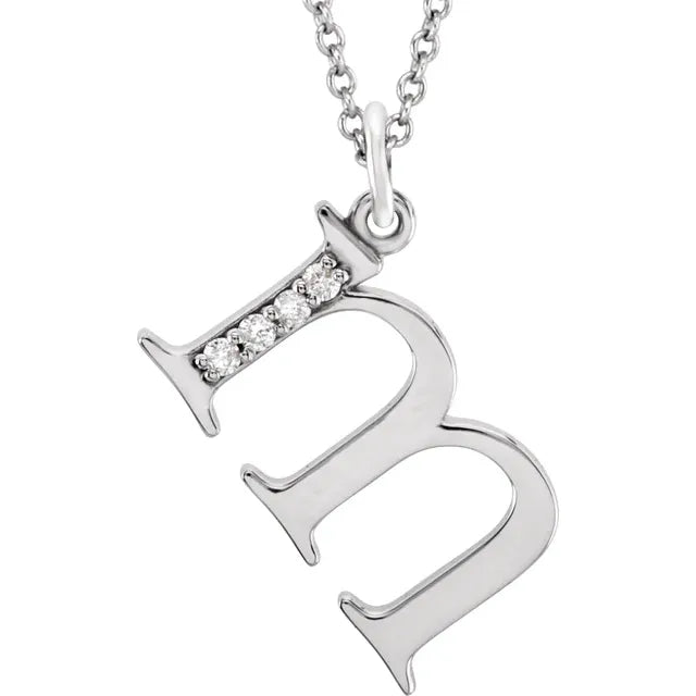 14K Solid Gold & Diamond Initial Pendant - View 37