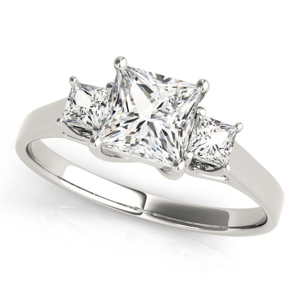 1.10CTW 14K Gold Ladies 3 Stone Past, Present, Princess Cut Diamond Ring - Past, Present, Future - Design Jewellers Edmonton