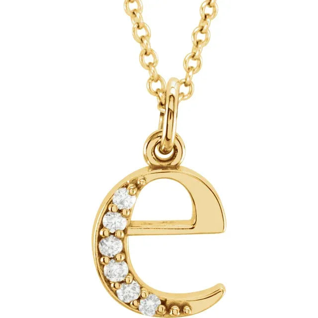 14K Solid Gold & Diamond Initial Pendant - View 12