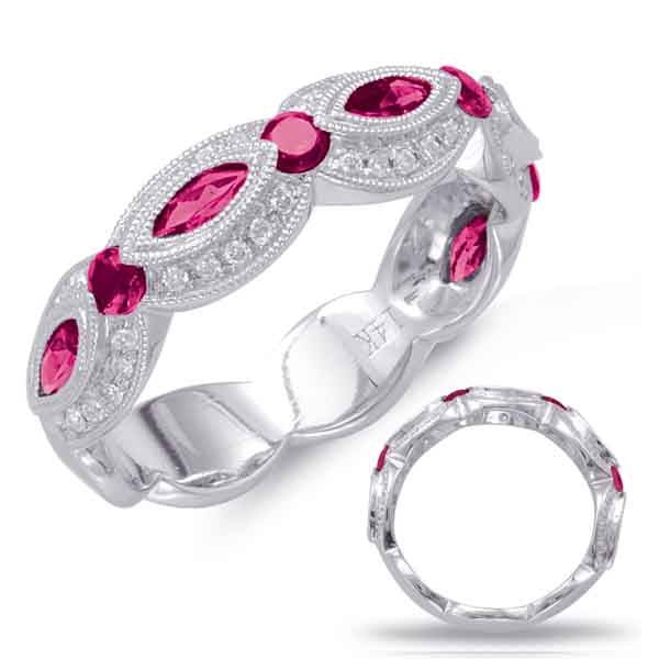 1.12 ctw. WHITE GOLD RUBY & DIAMOND RING