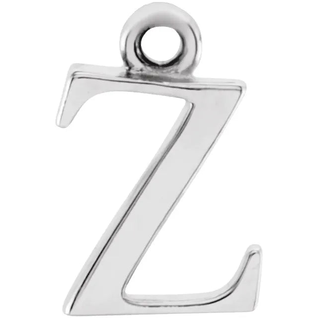Sterling Silver Uppercase Initial Charm Pendant (A–Z) - View 24