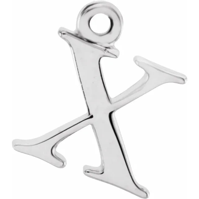 Sterling Silver Uppercase Initial Charm Pendant (A–Z) - View 22