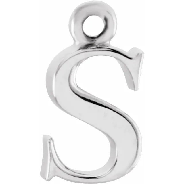 Sterling Silver Uppercase Initial Charm Pendant (A–Z) - View 17