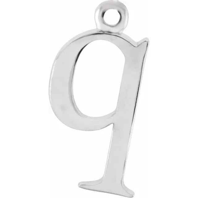 10K Gold Uppercase Initial Charm Pendant (A–Z) - View 36