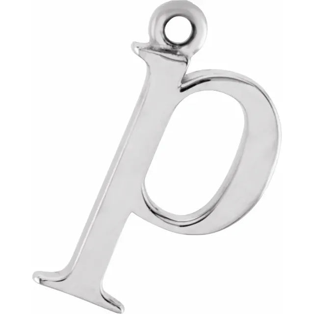Sterling Silver Uppercase Initial Charm Pendant (A–Z) - View 15