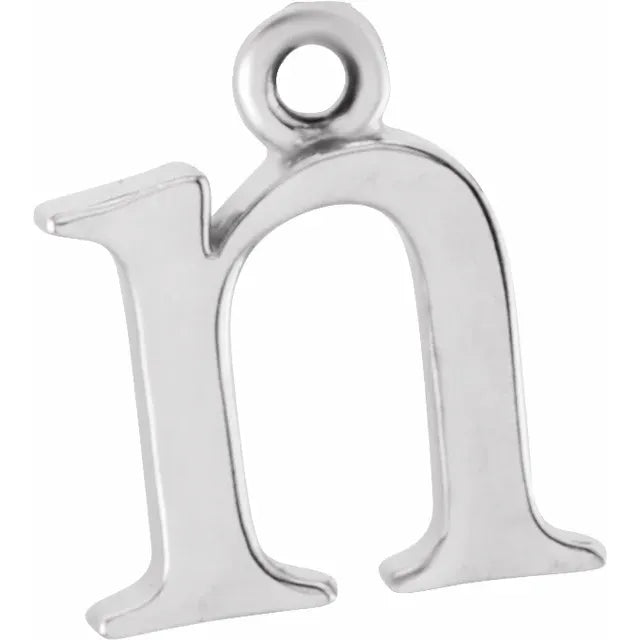 Sterling Silver Uppercase Initial Charm Pendant (A–Z) - View 13