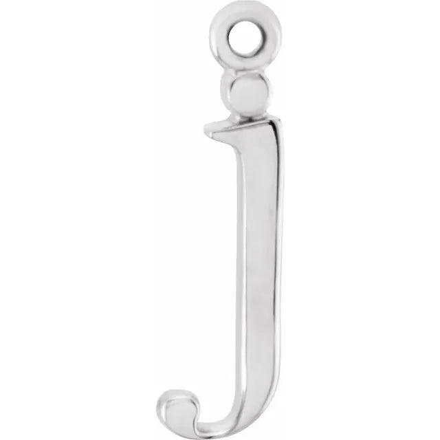 Sterling Silver Uppercase Initial Charm Pendant (A–Z) - View 9