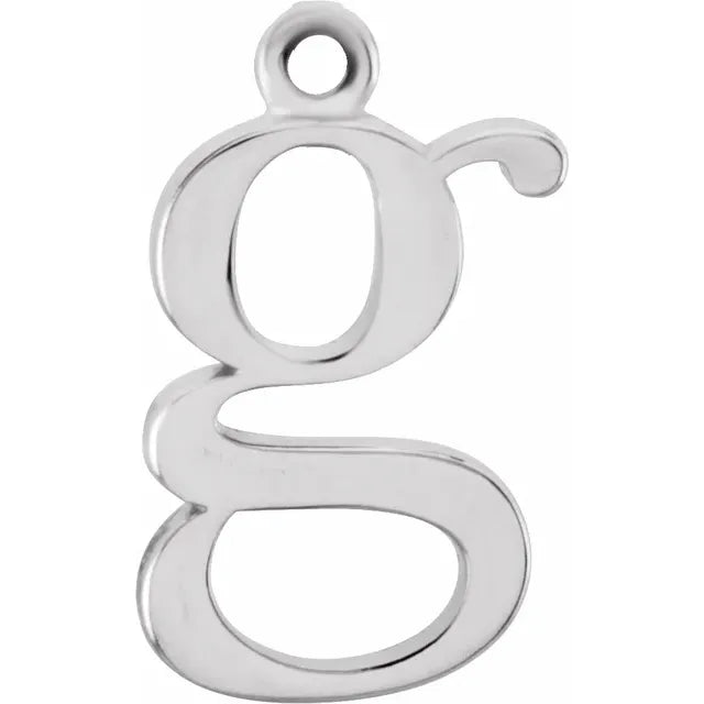 Sterling Silver Uppercase Initial Charm Pendant (A–Z) - View 6