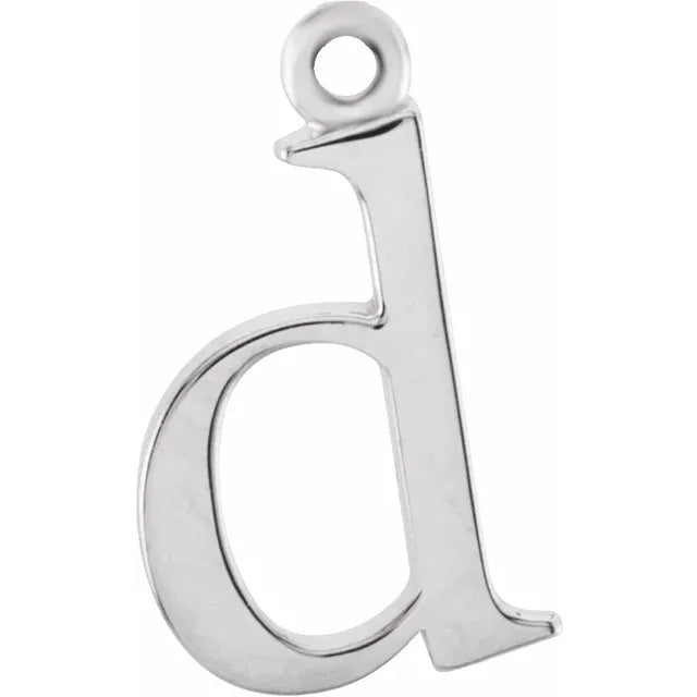 Sterling Silver Uppercase Initial Charm Pendant (A–Z) - View 3