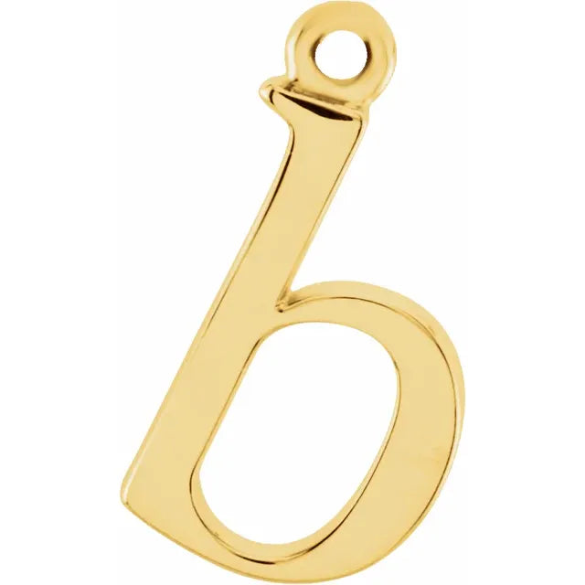 10K Gold Uppercase Initial Charm Pendant (A–Z) - View 3