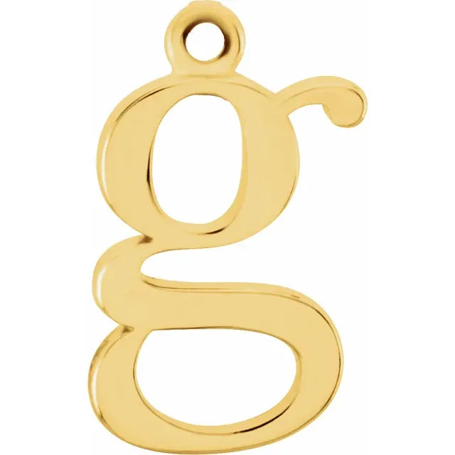 10K Gold Uppercase Initial Charm Pendant (A–Z) - View 16