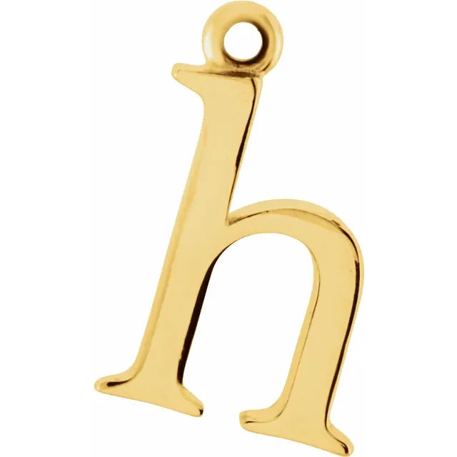 10K Gold Uppercase Initial Charm Pendant (A–Z) - View 17