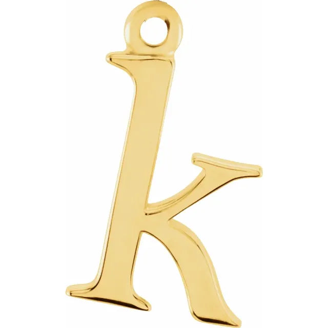 10K Gold Uppercase Initial Charm Pendant (A–Z) - View 23