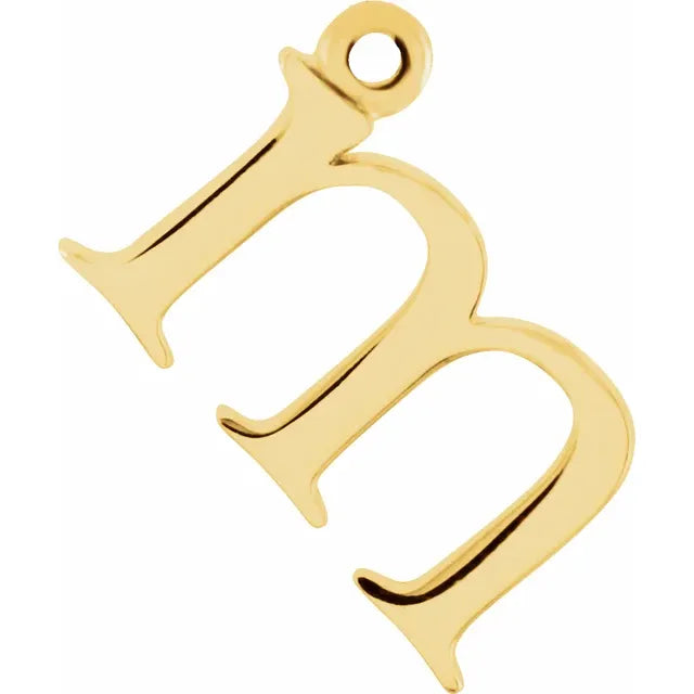 10K Gold Uppercase Initial Charm Pendant (A–Z) - View 28
