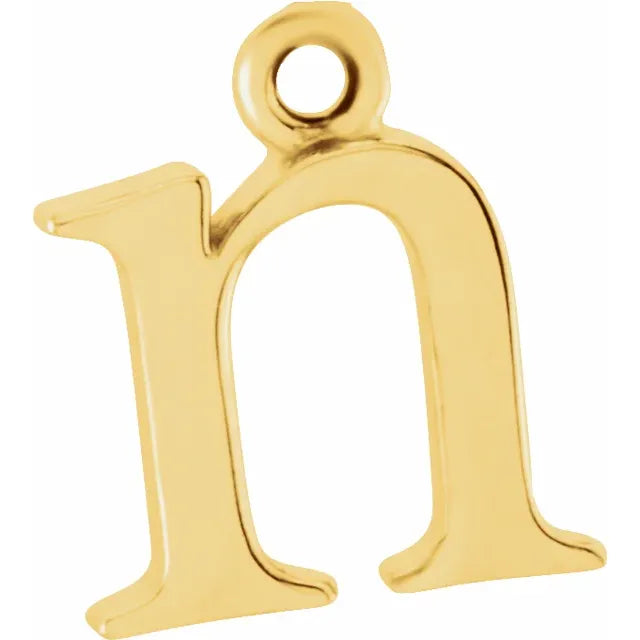 10K Gold Uppercase Initial Charm Pendant (A–Z) - View 29