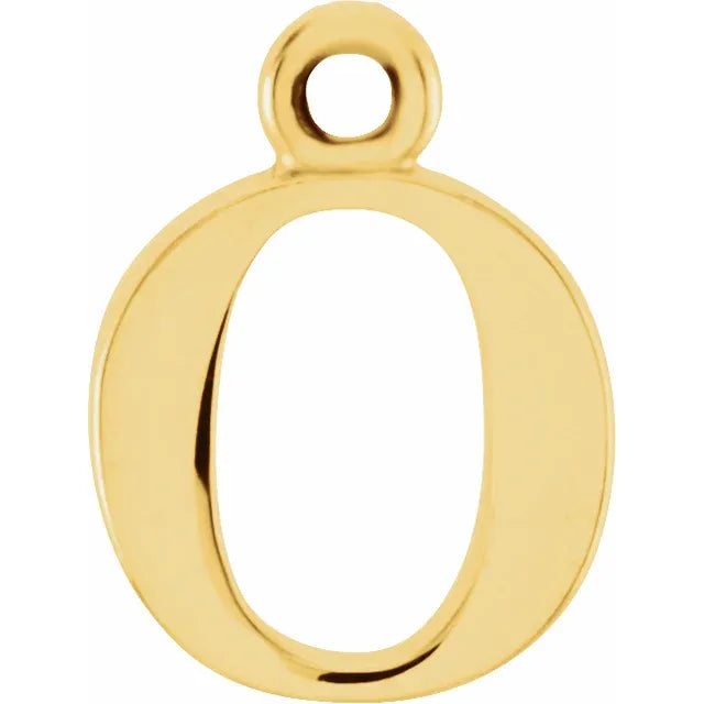 10K Gold Uppercase Initial Charm Pendant (A–Z) - View 31