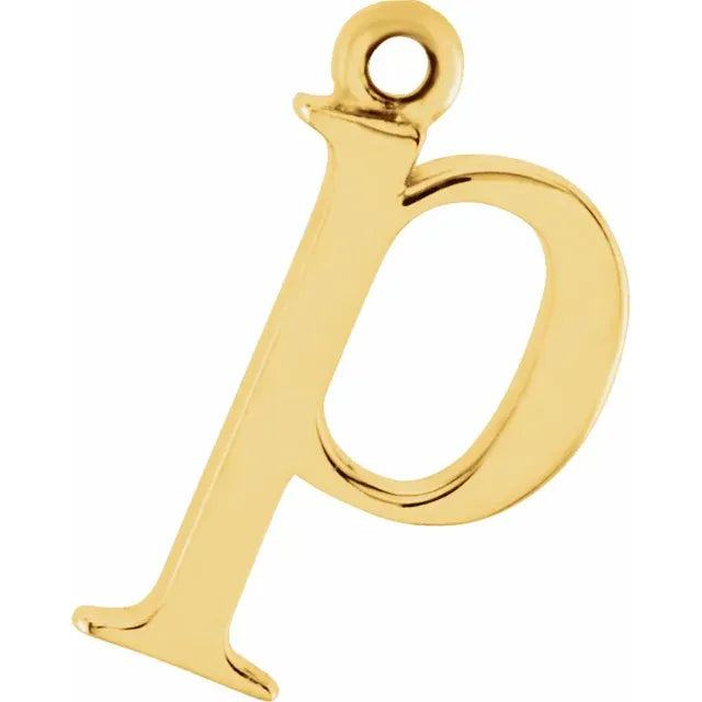 10K Gold Uppercase Initial Charm Pendant (A–Z) - View 34