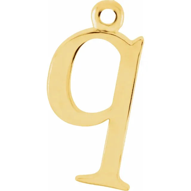 10K Gold Uppercase Initial Charm Pendant (A–Z) - View 35