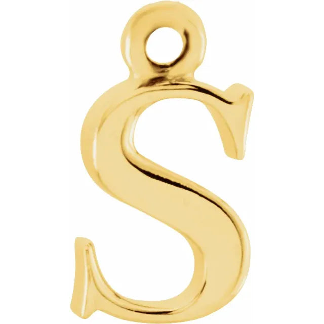 10K Gold Uppercase Initial Charm Pendant (A–Z) - View 39