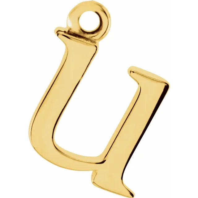 10K Gold Uppercase Initial Charm Pendant (A–Z) - View 43