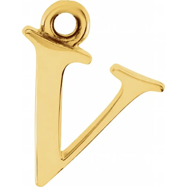 10K Gold Uppercase Initial Charm Pendant (A–Z) - View 46