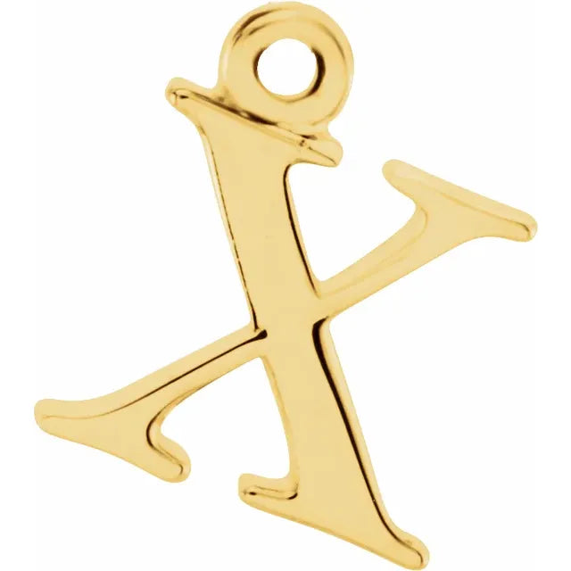 10K Gold Uppercase Initial Charm Pendant (A–Z) - View 49