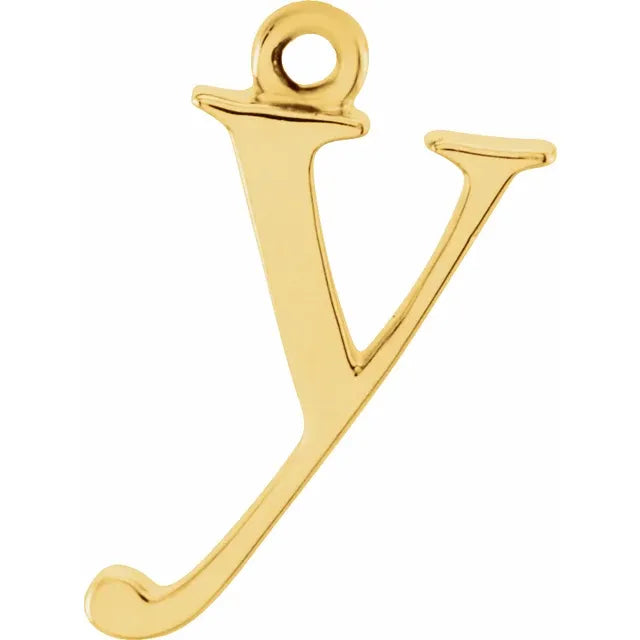 10K Gold Uppercase Initial Charm Pendant (A–Z) - View 13