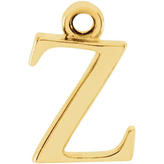 10K Gold Uppercase Initial Charm Pendant (A–Z) - View 14