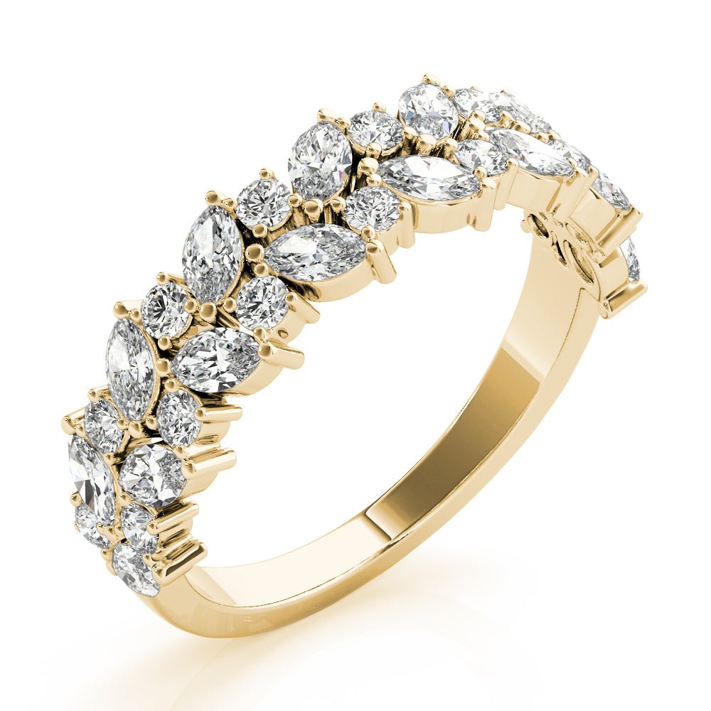 1.13CT Alternating Marquise & Round 2-Row Band - Fashion Ring - Design Jewellers Edmonton