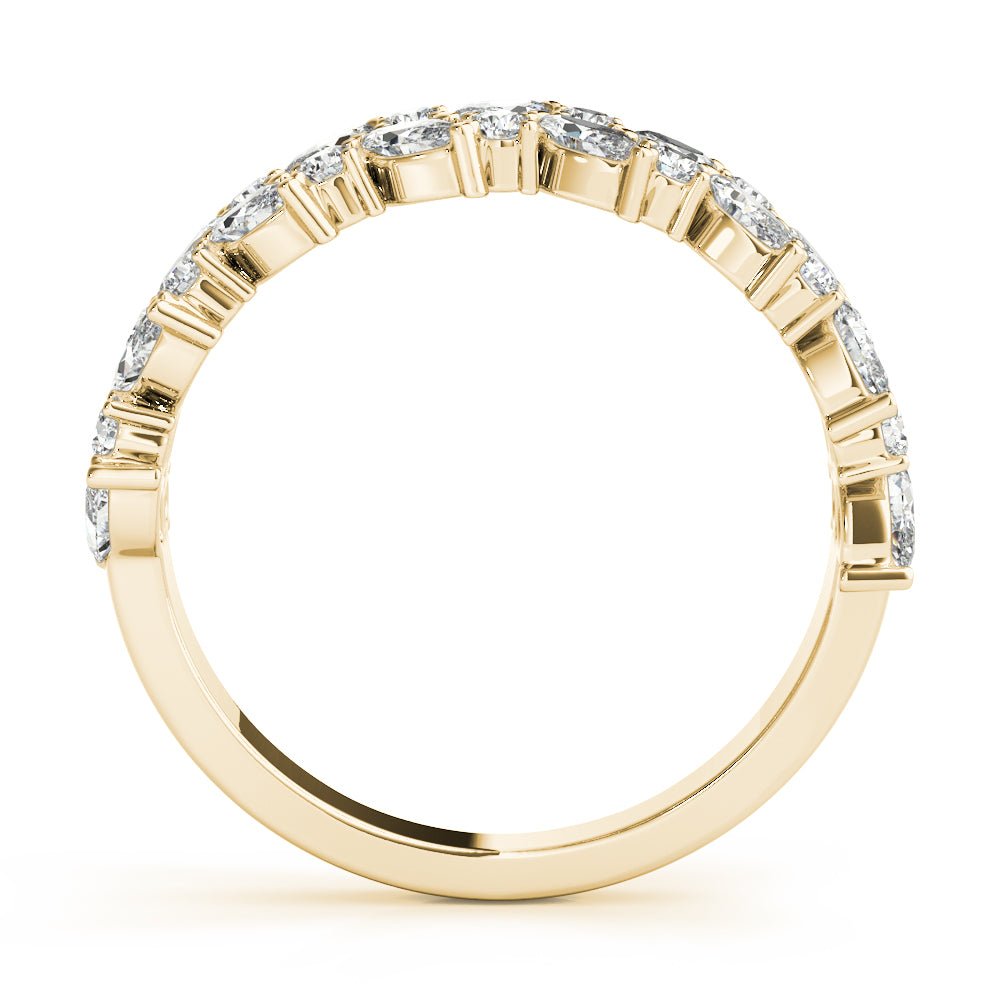 1.13CT Alternating Marquise & Round 2-Row Band - Fashion Ring - Design Jewellers Edmonton
