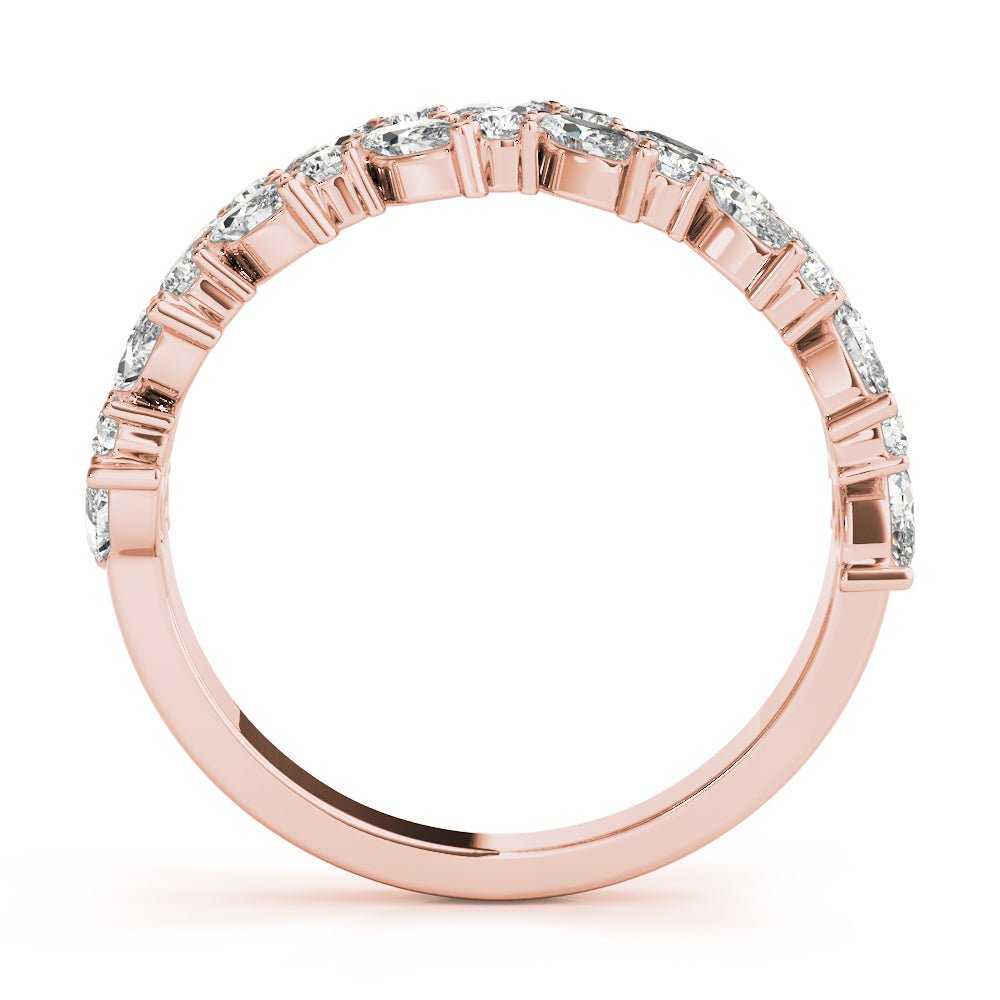 1.13CT Alternating Marquise & Round 2-Row Band - Fashion Ring - Design Jewellers Edmonton