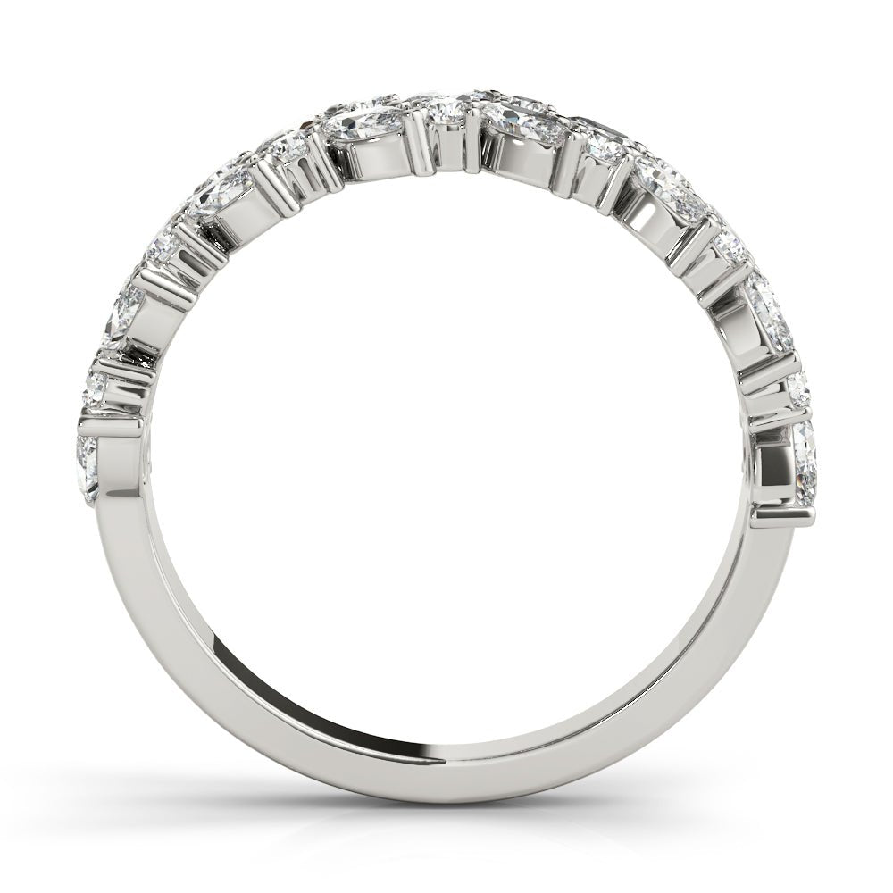 1.13CT Alternating Marquise & Round 2-Row Band - Fashion Ring - Design Jewellers Edmonton