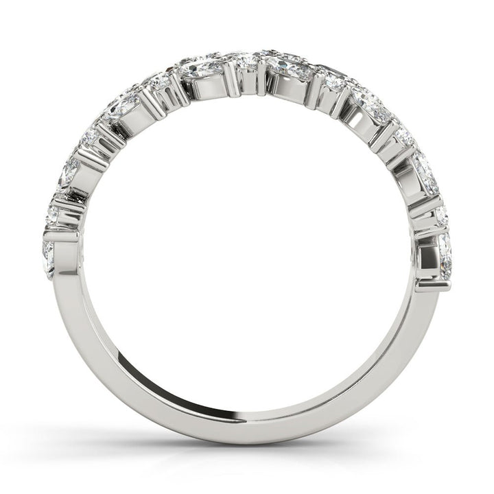 1.13CT Alternating Marquise & Round 2-Row Band - Fashion Ring - Design Jewellers Edmonton