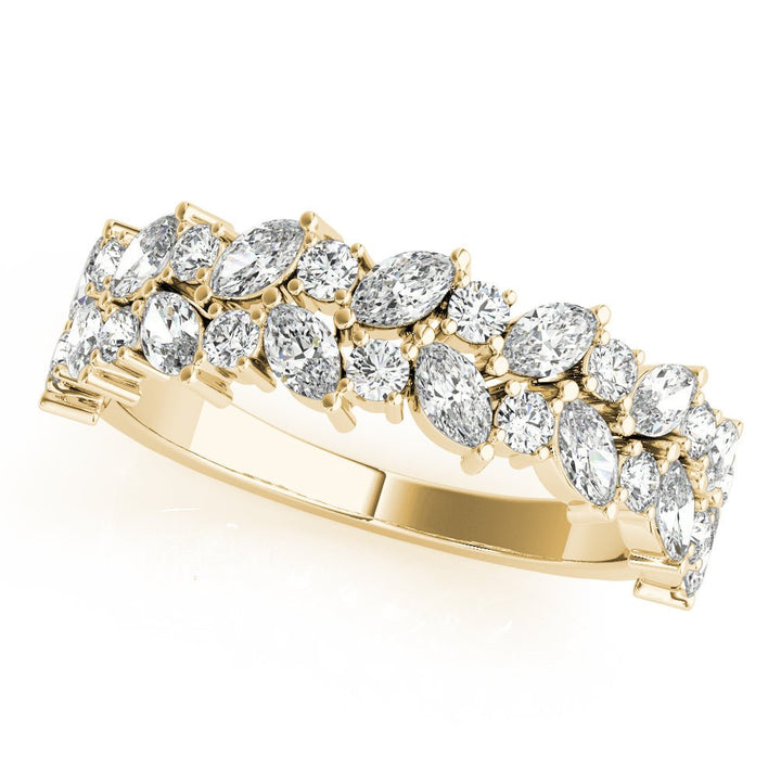 1.13CT Alternating Marquise & Round 2-Row Band - Fashion Ring - Design Jewellers Edmonton