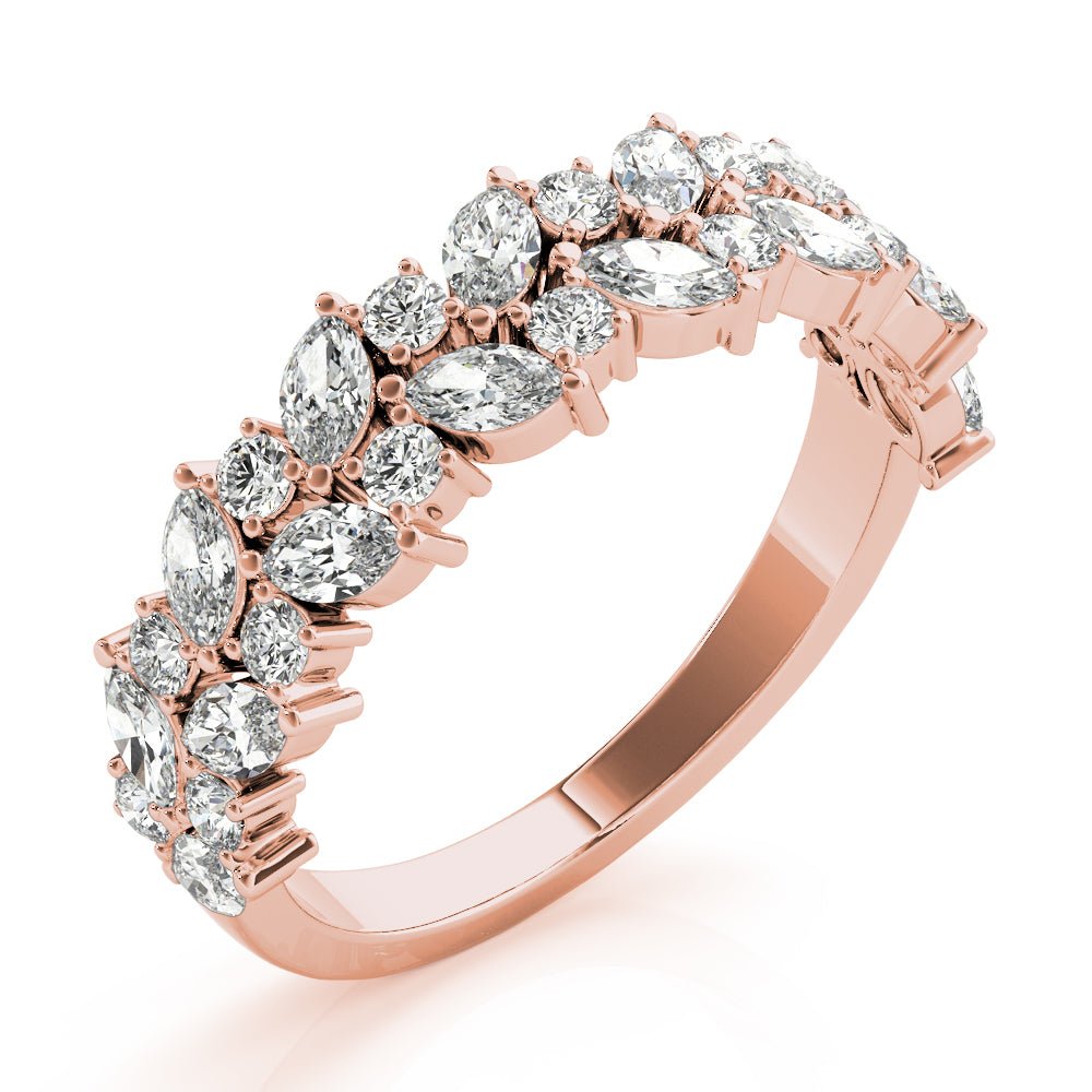 1.13CT Alternating Marquise & Round 2-Row Band - Fashion Ring - Design Jewellers Edmonton