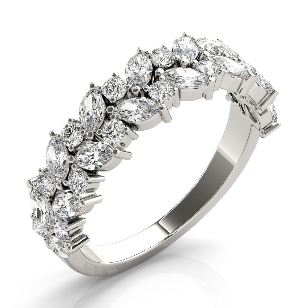 1.13CT Alternating Marquise & Round 2-Row Band - Fashion Ring - Design Jewellers Edmonton