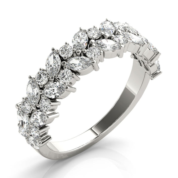 1.13CT Alternating Marquise & Round 2-Row Band - Fashion Ring - Design Jewellers Edmonton