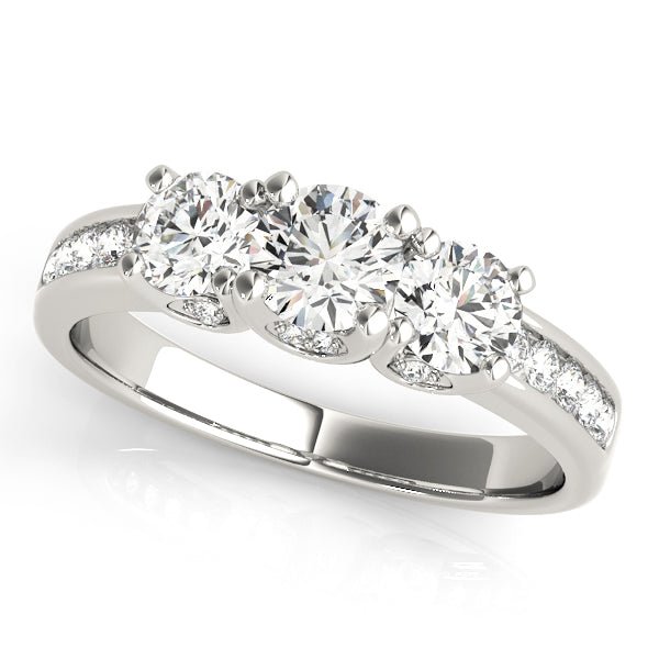 1.15CTW 14K Gold Ladies 3 Stone Past, Present, Future Round Brilliant Cut Diamond Ring - Past, Present, Future - Design Jewellers Edmonton