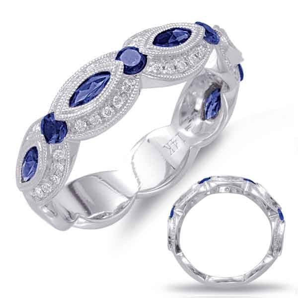 1.18 ctw. WHITE GOLD SAPPHIRE & DIAMOND RING