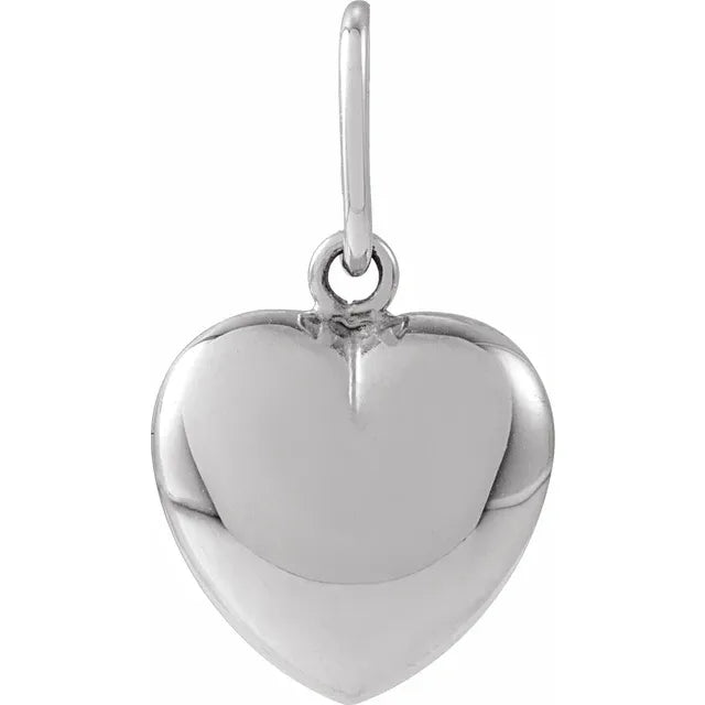 14K Gold Puff Heart Pendant Charm
