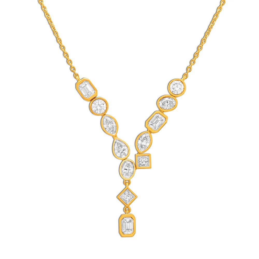 1.21 ctw. YELLOW GOLD DIAMOND NECKLACE
