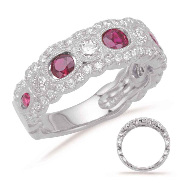 1.23 ctw. MODERN GOLD RUBY & DIAMOND BAND - Luxury Rings - Design Jewellers Edmonton