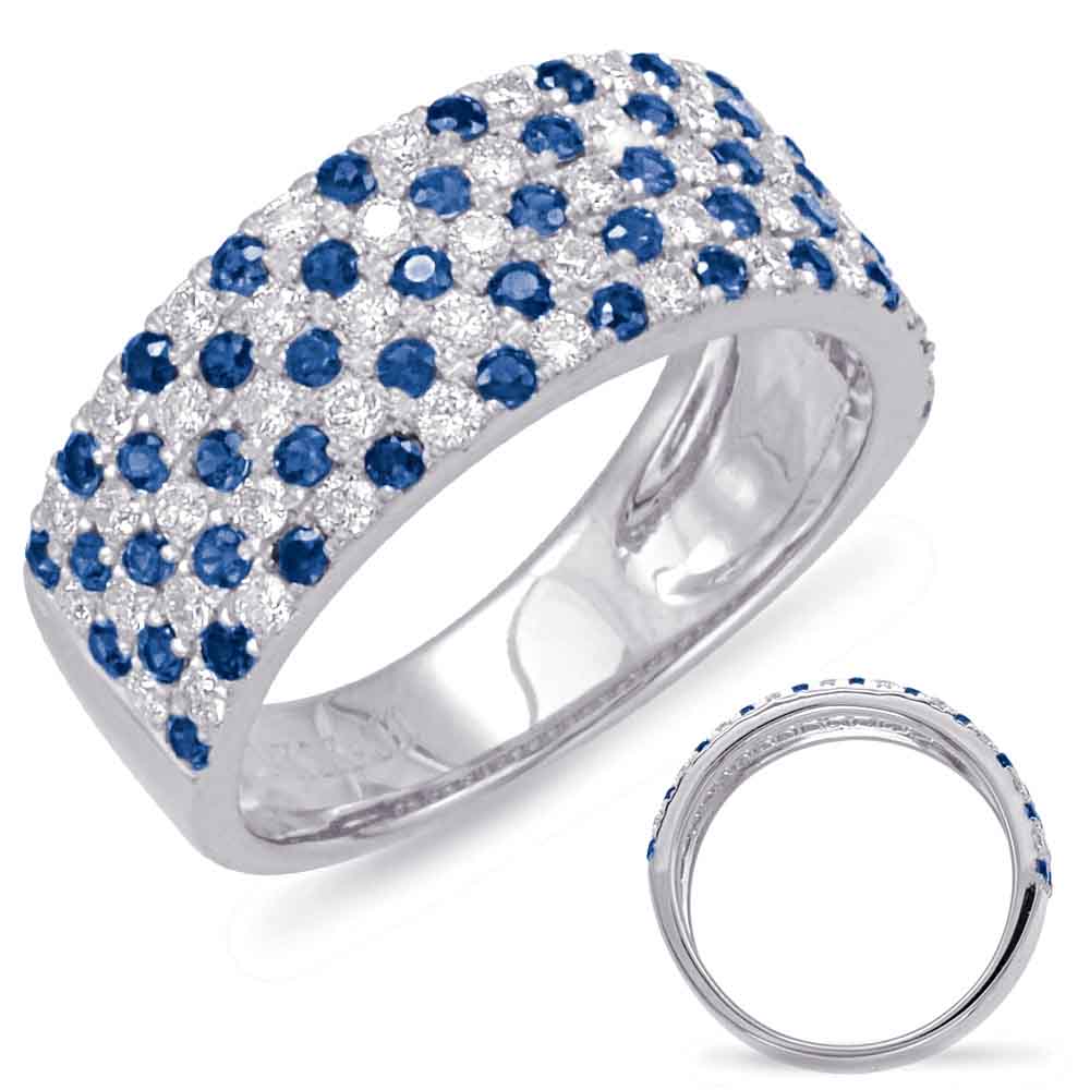 1.23 ctw. WHITE GOLD SAPPHIRE & DIAMOND RING