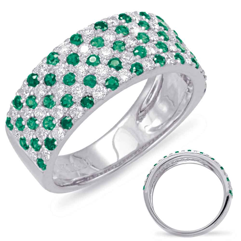 1.24 ctw. WHITE GOLD GREEN GARNET & DIAMOND RING