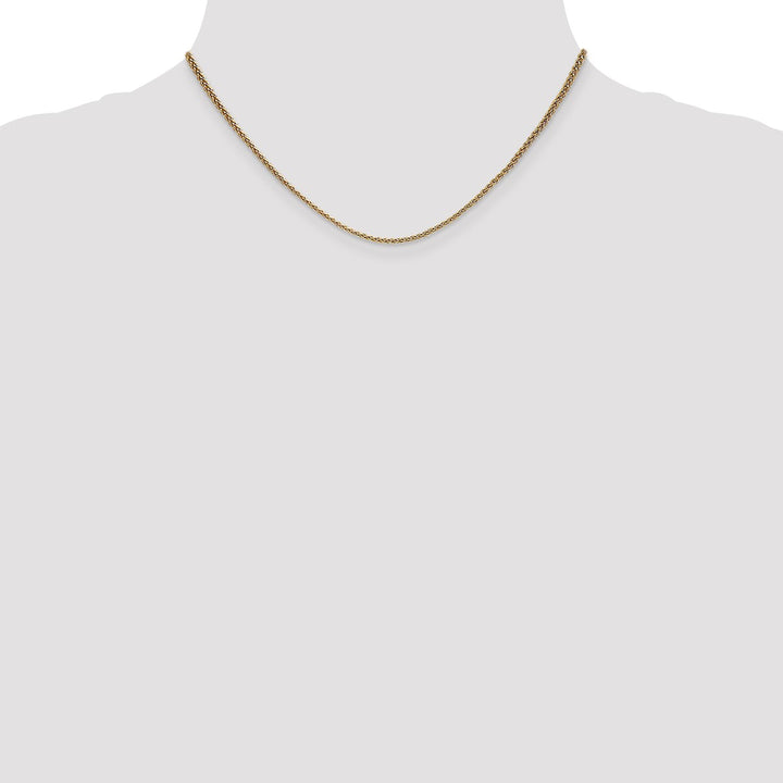 Gold 1.65mm Spiga (Wheat) Chain, 16"