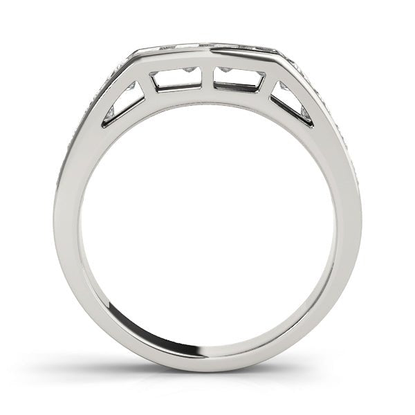 1.25CTW 14K Gold Princess Cut Diamond Band With A Rectangular Shape Top And Rounded Shoulders - Diamond Ring - Design Jewellers Edmonton